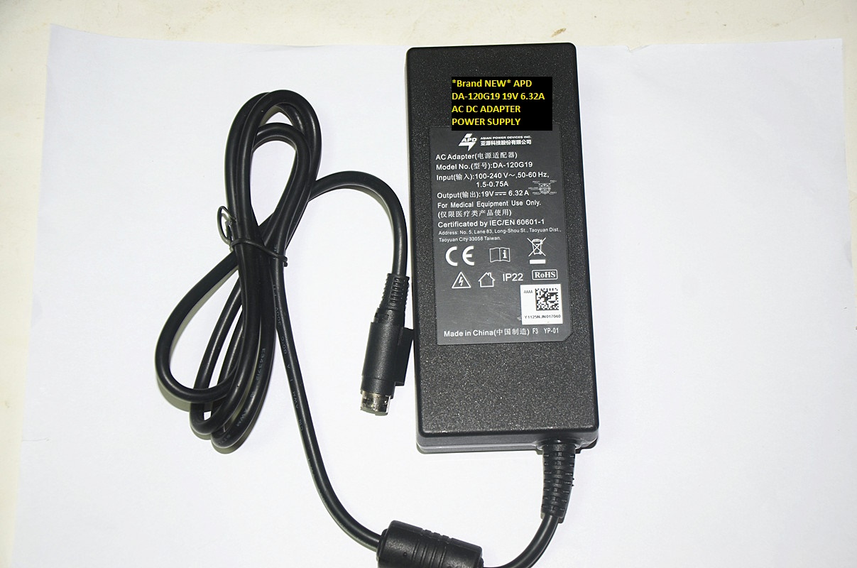 *Brand NEW* APD 19V 6.32A DA-120G19 AC DC ADAPTER POWER SUPPLY